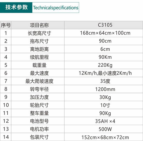 电动江达尘推车C3105