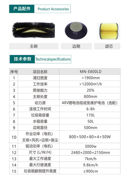 新型全封闭自卸式江达扫地机MN-E800LD